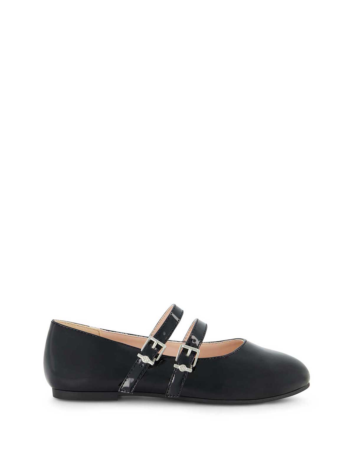 Women Little Girls' Amy Double Strap Ballet Flat - Black | Jessica Simpson