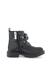 Women Toddler Daria Flower Moto Boot - Black | Jessica Simpson