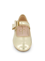 Women Little Girls' Amy Crystal Bow Ballet Flat - Gold | Jessica Simpson