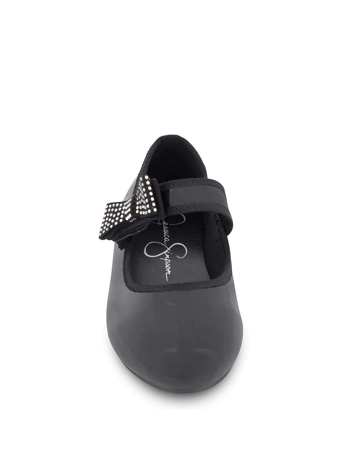 Women Little Girls' Amy Crystal Bow Ballet Flat - Black | Jessica Simpson