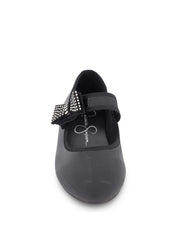Women Little Girls' Amy Crystal Bow Ballet Flat - Black | Jessica Simpson