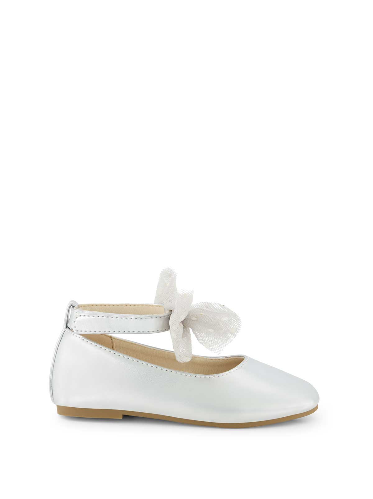 Women Toddler Amy Tulle Bow Ballet Flat - Silver | Jessica Simpson