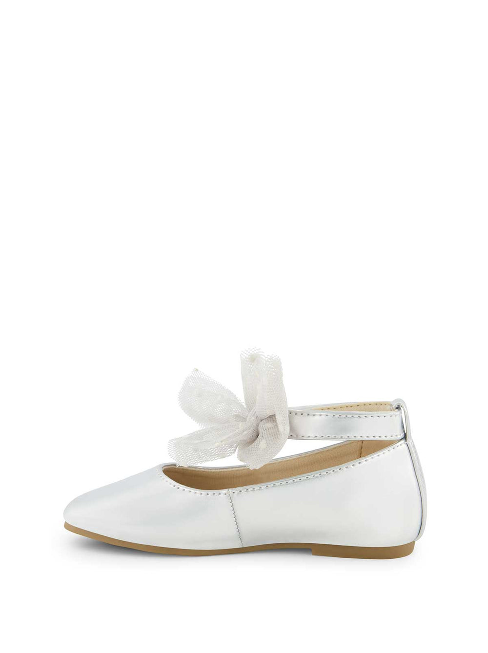 Women Toddler Amy Tulle Bow Ballet Flat - Silver | Jessica Simpson