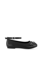 Women Little Girls' Amy Petal Ballet Flat - Black | Jessica Simpson