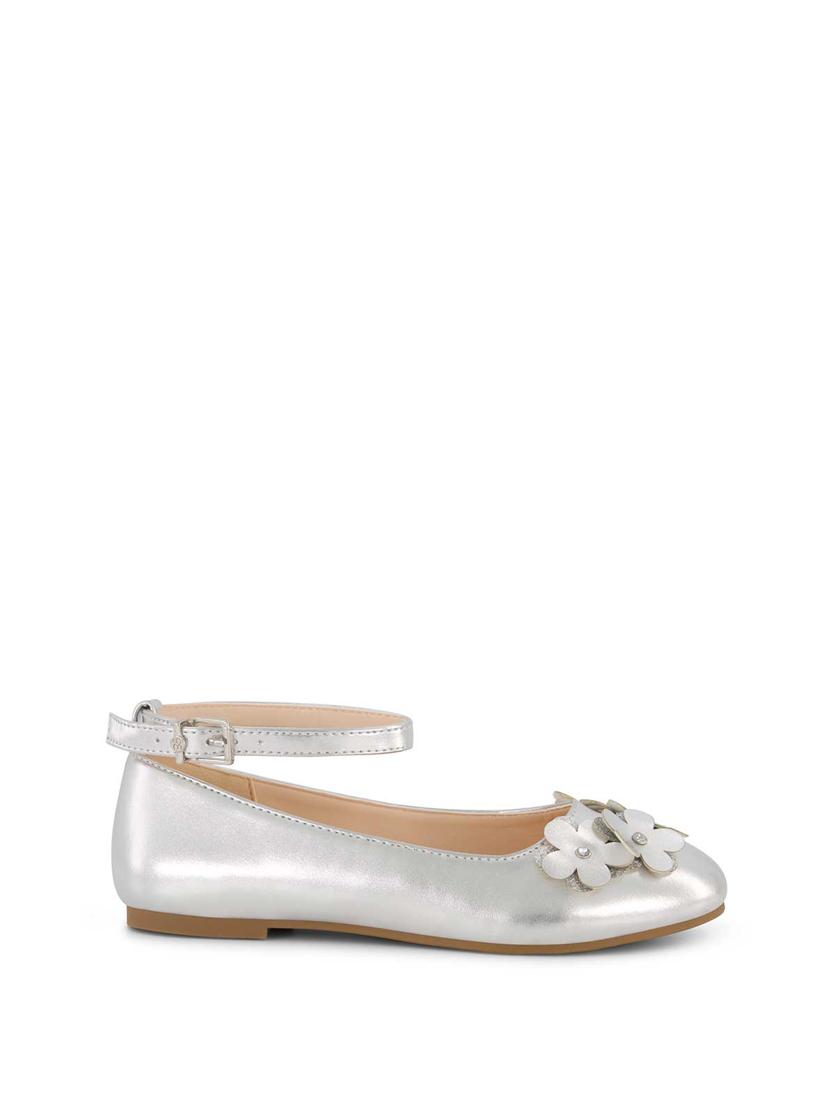 Women Little Girls' Amy Petal Ballet Flat - Silver | Jessica Simpson