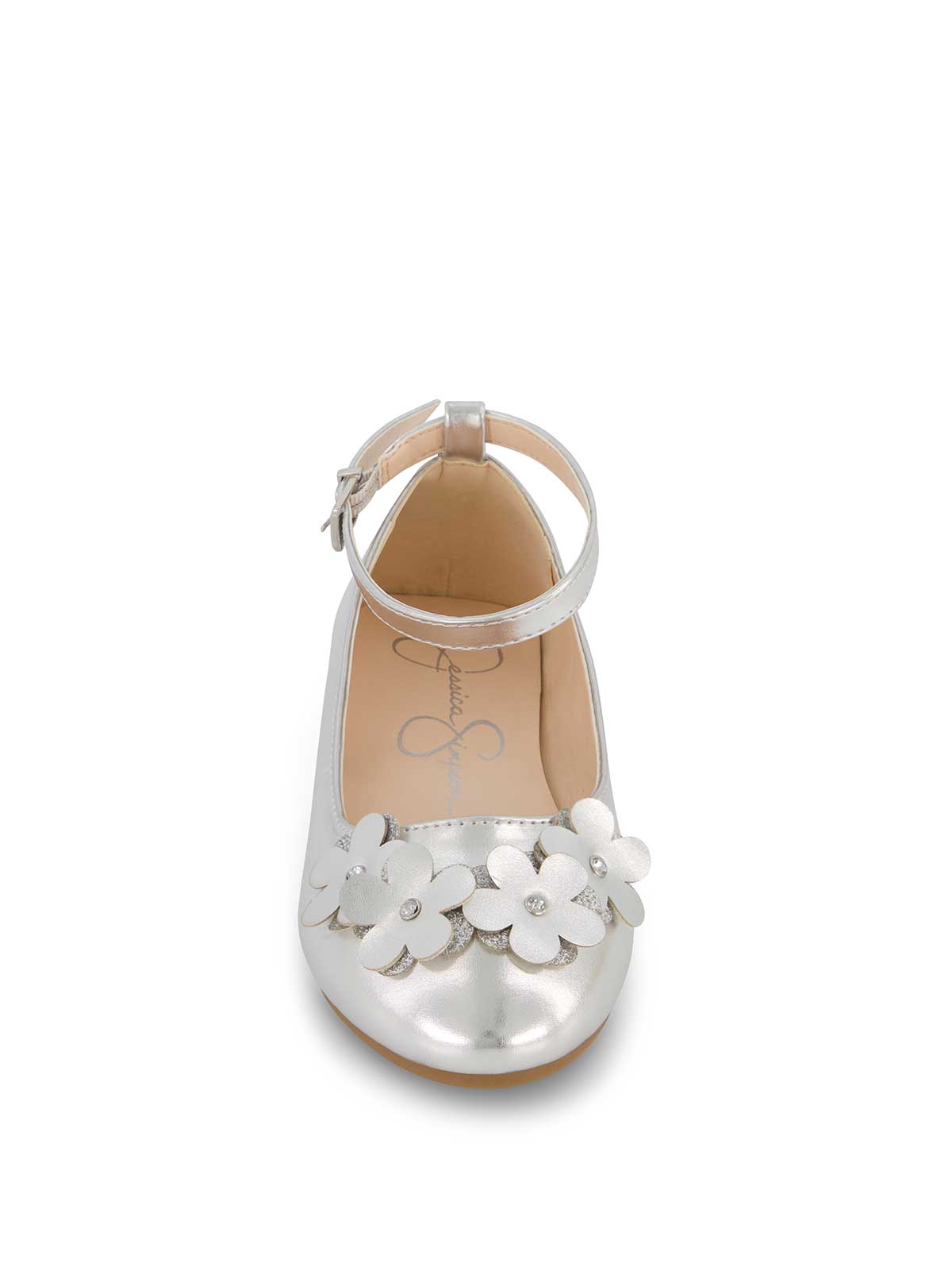 Women Little Girls' Amy Petal Ballet Flat - Silver | Jessica Simpson