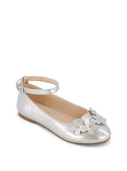 Women Little Girls' Amy Petal Ballet Flat - Silver | Jessica Simpson