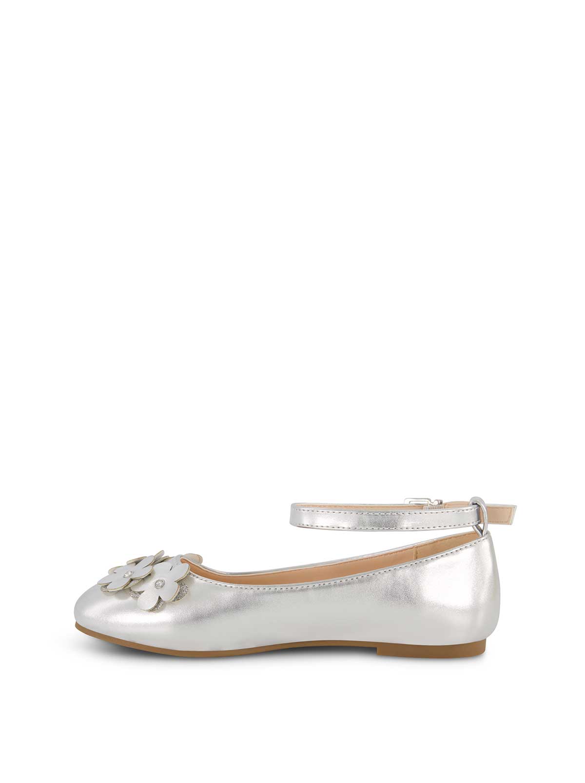 Women Little Girls' Amy Petal Ballet Flat - Silver | Jessica Simpson