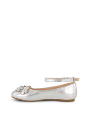 Women Little Girls' Amy Petal Ballet Flat - Silver | Jessica Simpson