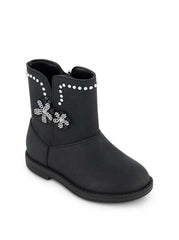 Women Toddler Evie Flower Boot - Black | Jessica Simpson