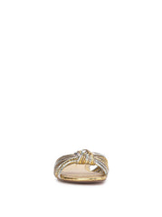 Women Dydra Knotted Flat Sandal - Silver & Gold | Jessica Simpson