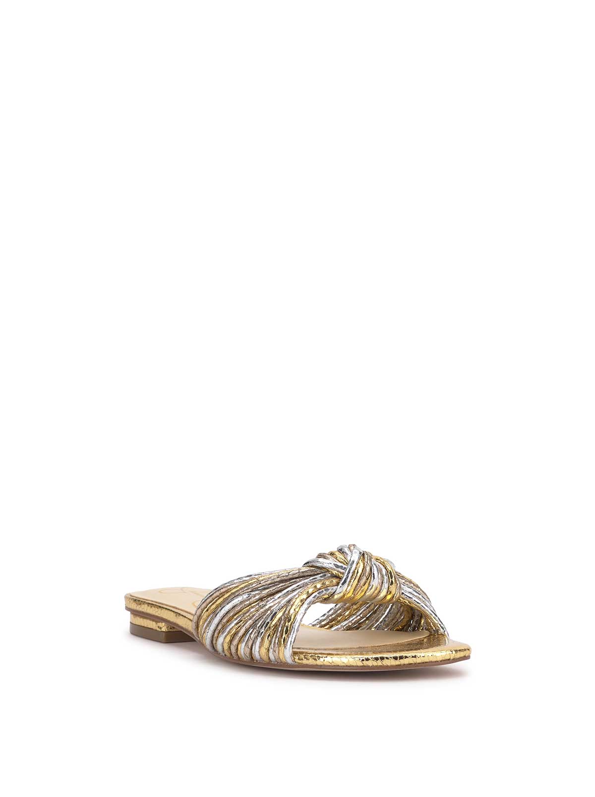 Women Dydra Knotted Flat Sandal - Silver & Gold | Jessica Simpson