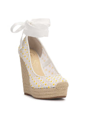 Women Zexie Platform Wedge - White Floral | Jessica Simpson