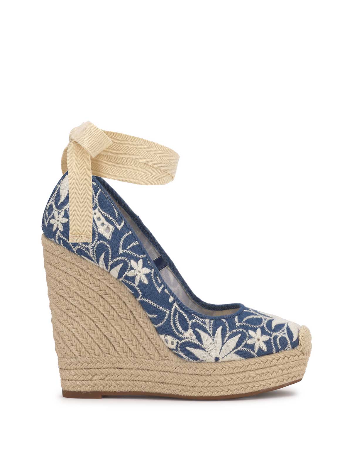 Women Zexie Platform Wedge - Floral Denim | Jessica Simpson