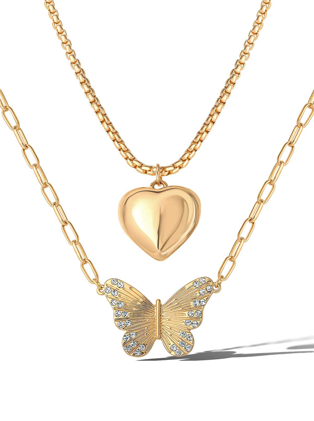 Accessories Butterfly Heart Layered Necklace | Jessica Simpson