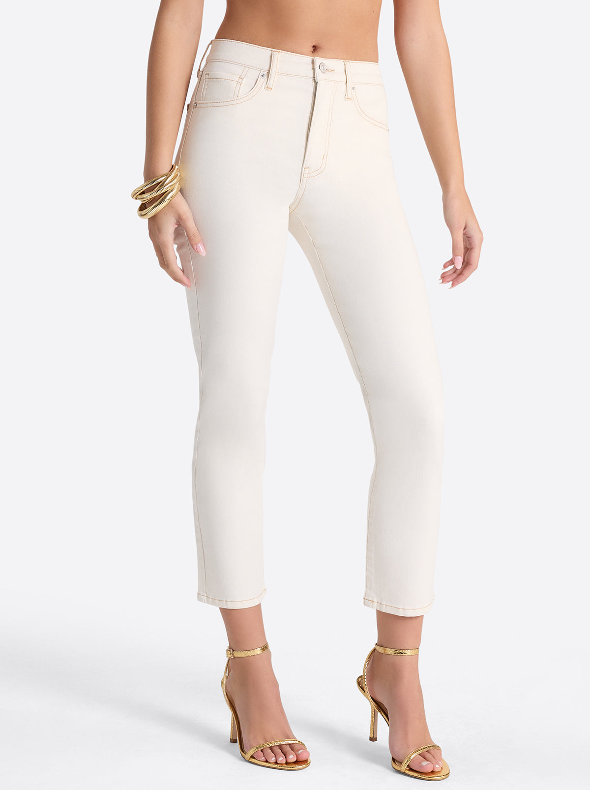Women Harmony Straight High Rise Jeans - Ecru | Jessica Simpson