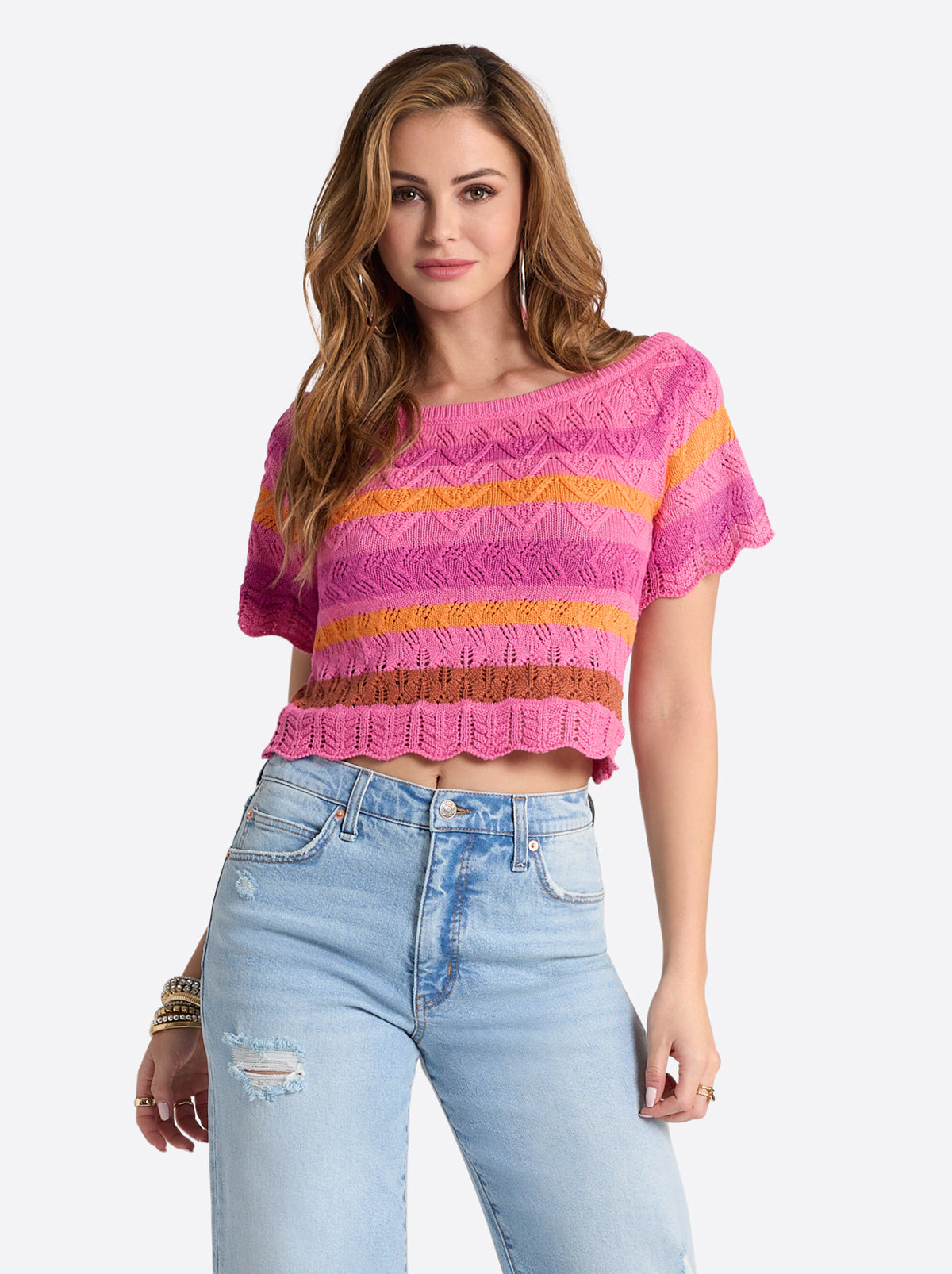 Women Edlyn Sweater - Rosebloom Combo | Jessica Simpson