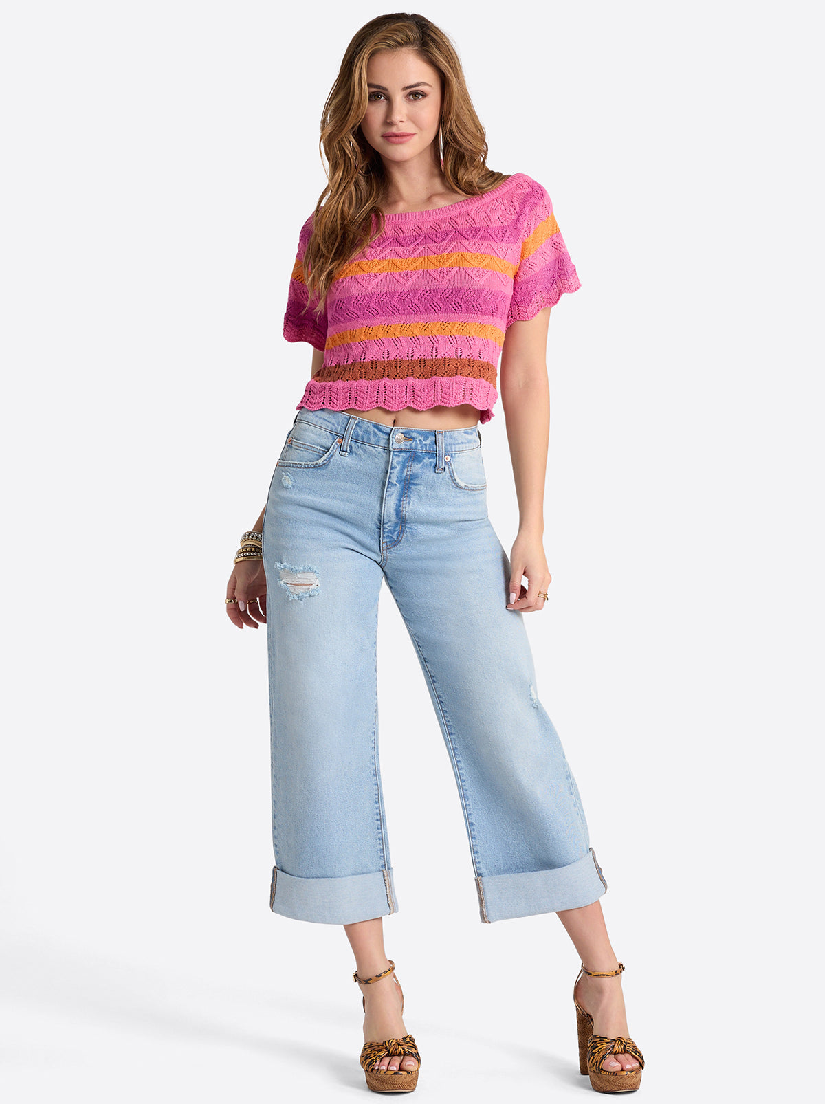 Women Edlyn Sweater - Rosebloom Combo | Jessica Simpson
