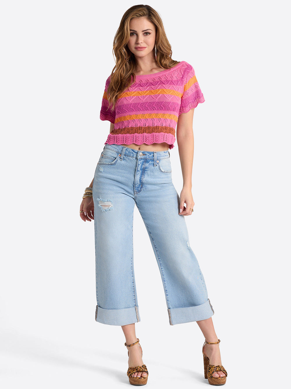 Women Edlyn Sweater - Rosebloom Combo | Jessica Simpson