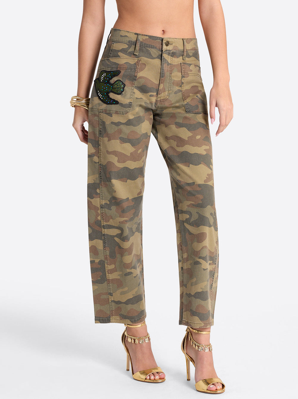 Women Relaxed Barrel Jeans - Camo | Jessica Simpson