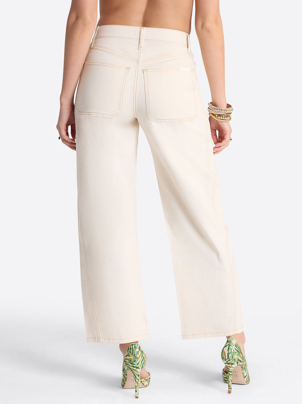 Women Relaxed Barrel Jeans - Ecru | Jessica Simpson