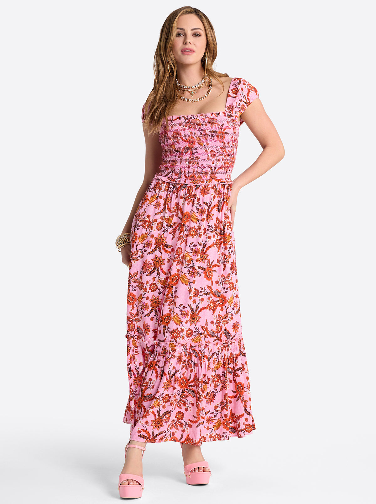 Women Clarice Maxi Dress - Rosebloom Wild Jacobeans | Jessica Simpson