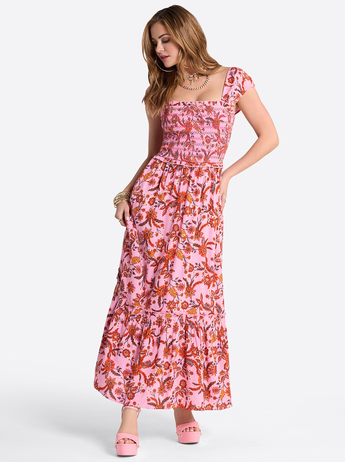 Women Clarice Maxi Dress - Rosebloom Wild Jacobeans | Jessica Simpson