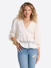 Women Elsie Babydoll Blouse - Buttercream | Jessica Simpson