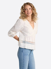 Women Elsie Babydoll Blouse - Buttercream | Jessica Simpson