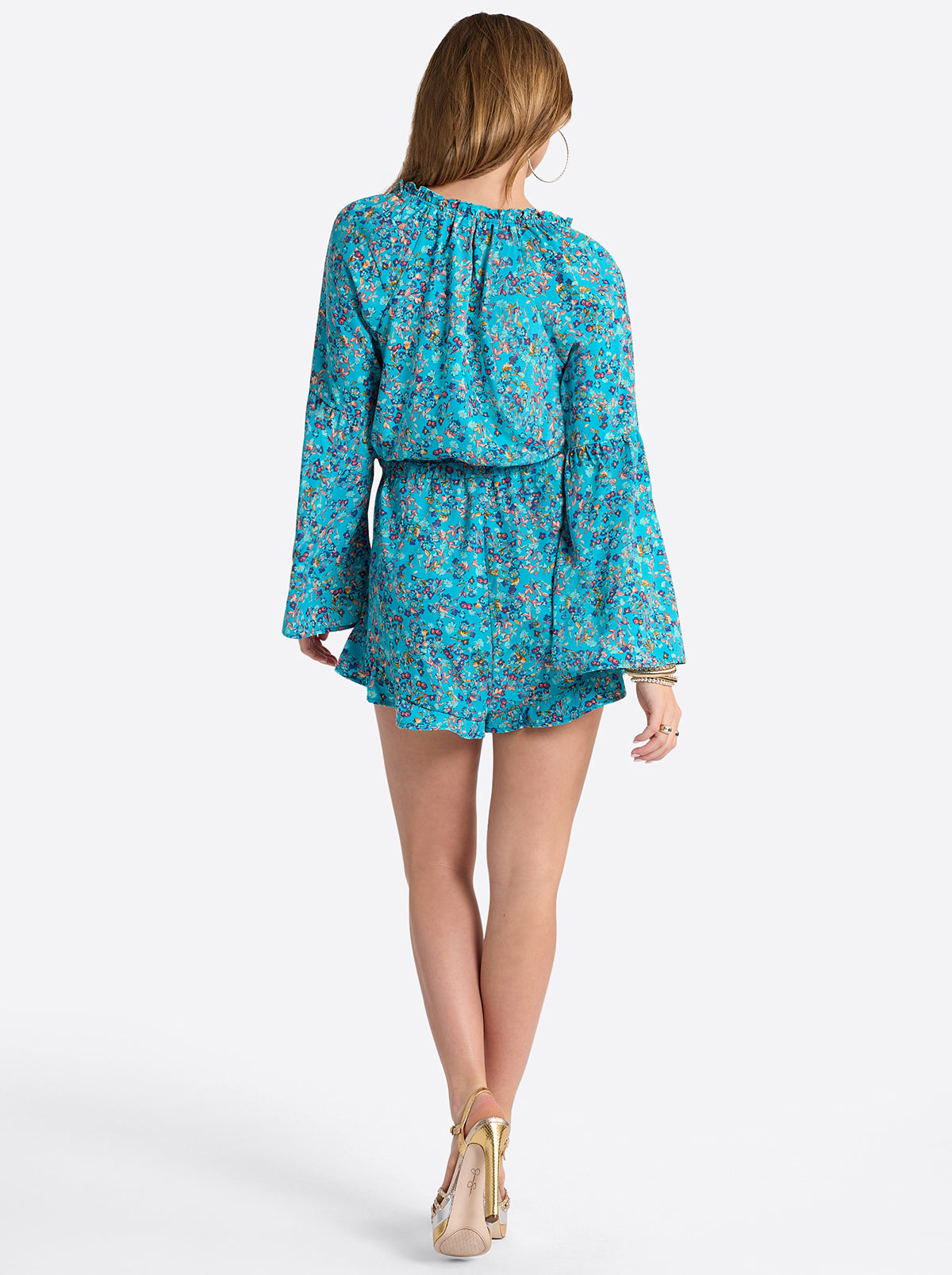Women Aurelia Romper - Tile Blue Acrylic Ditsy | Jessica Simpson