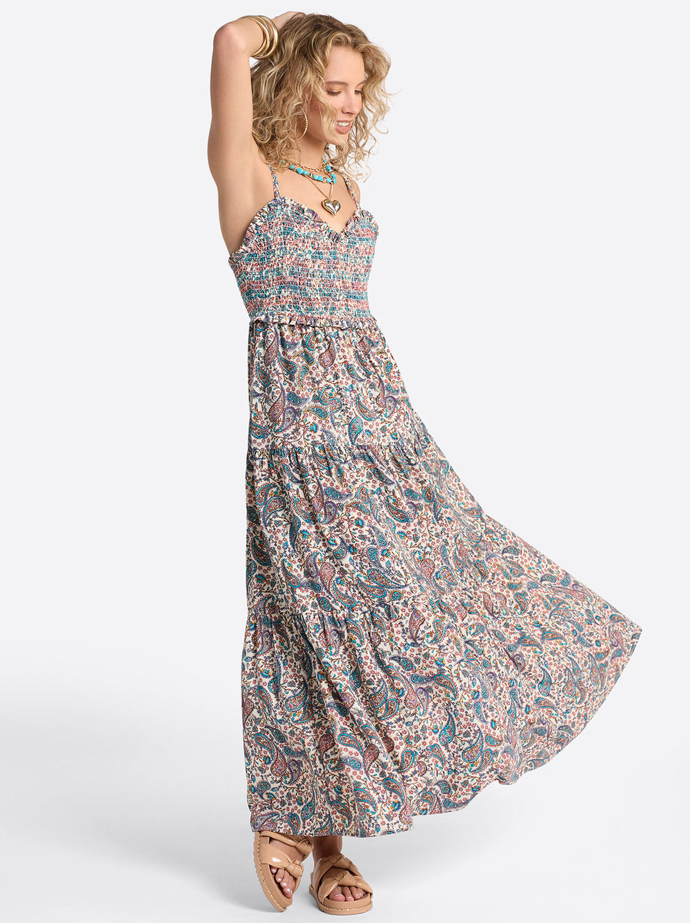 Women Bronte Dress - Buttercream Playful Paisleys | Jessica Simpson