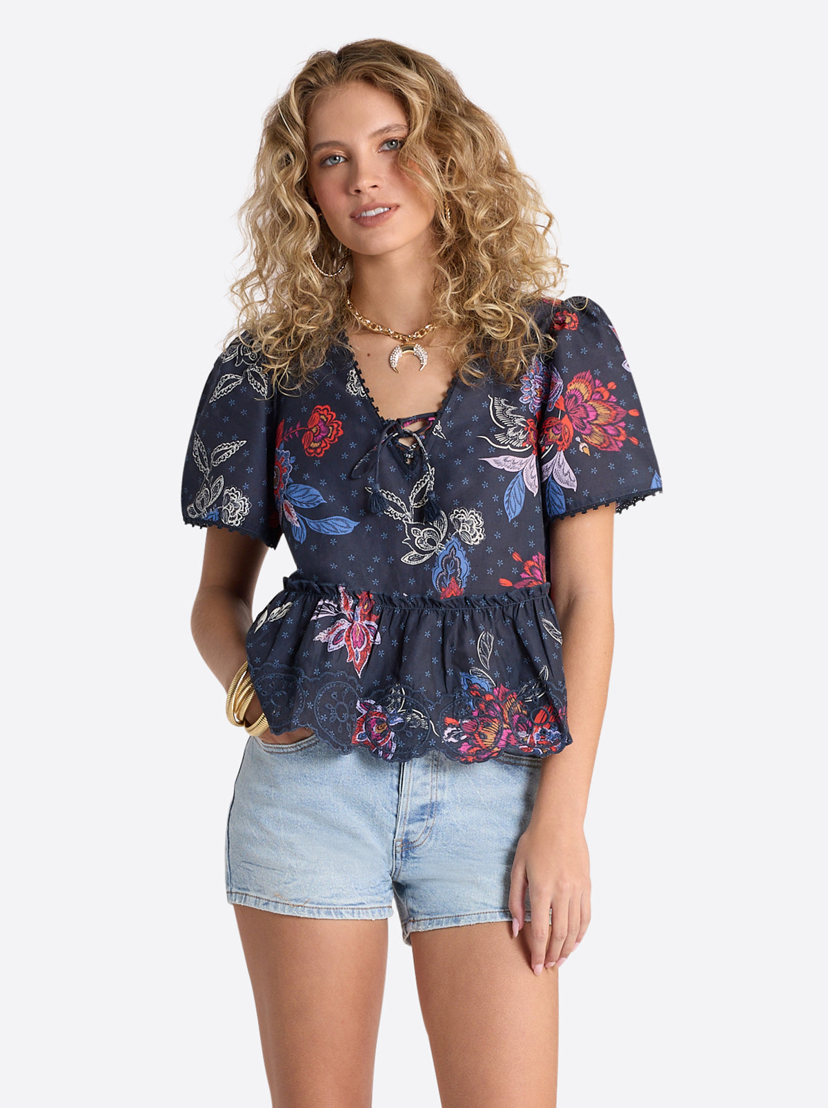 Women Raquelle Blouse - Polar Night Colorful Rio | Jessica Simpson