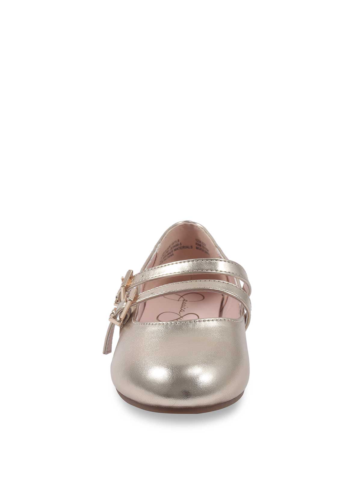 Women Little Girls' Amy Double Strap Ballet Flat - Soft Gold | Jessica Simpson