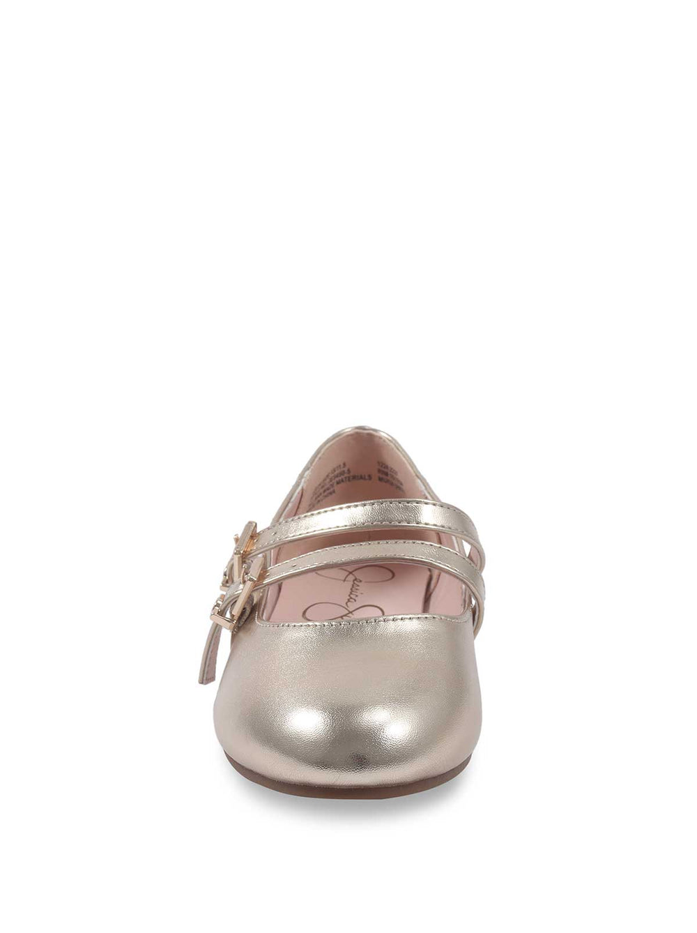 Women Little Girls' Amy Double Strap Ballet Flat - Soft Gold | Jessica Simpson