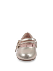 Women Little Girls' Amy Double Strap Ballet Flat - Soft Gold | Jessica Simpson
