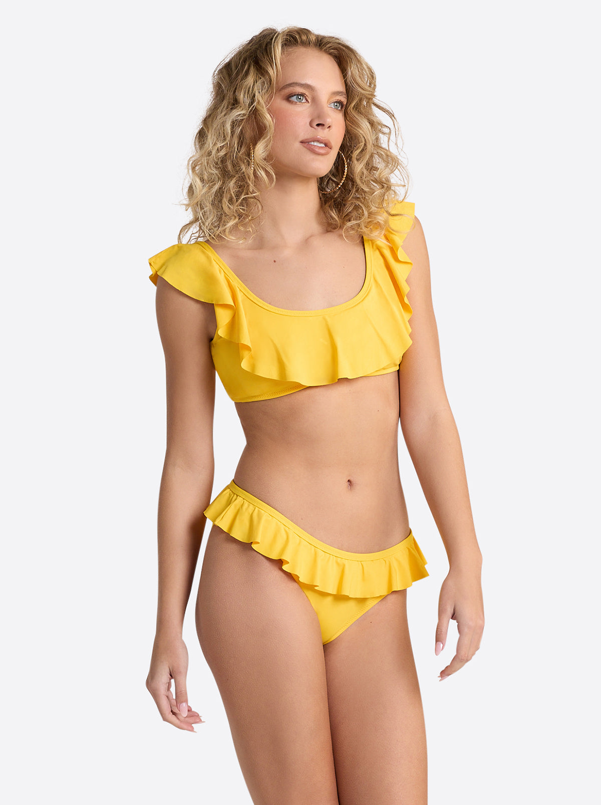 Women Solids Ruffle Bralette - Tangerine | Jessica Simpson