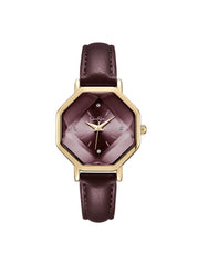 Accessories Octagonal Face Watch - Burgundy | Jessica Simpson