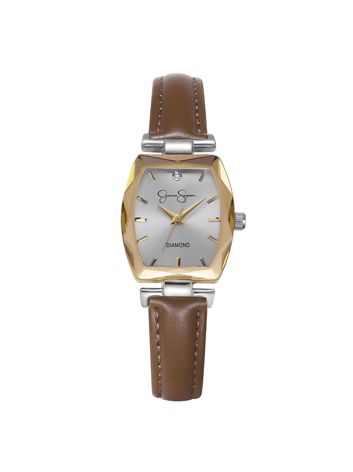 Accessories Diamond Dial Strap Watch - Brown | Jessica Simpson