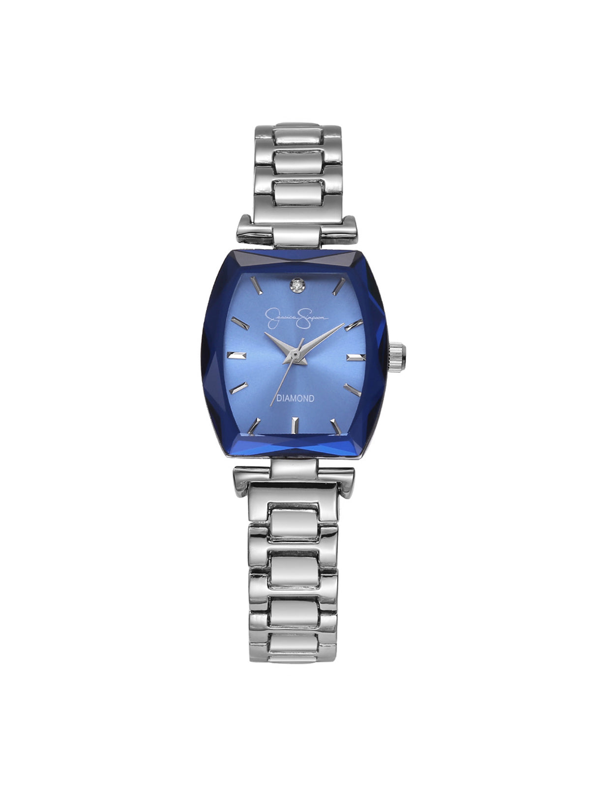 Accessories Faceted Bezel Bracelet Watch - Silver & Blue | Jessica Simpson